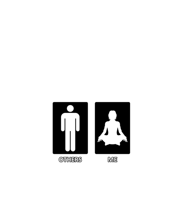 Others vs. Me (férfi) - jóga minta fehér pólón