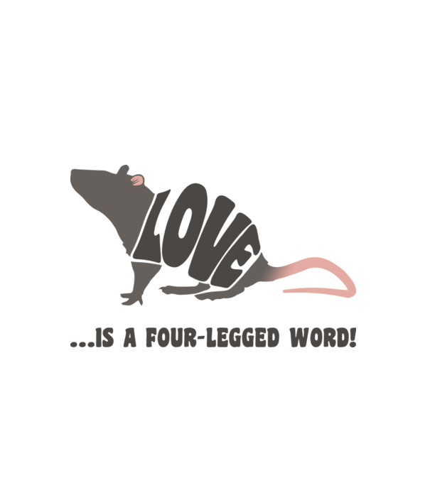 Love - Rat minta fehér/piros pólón
