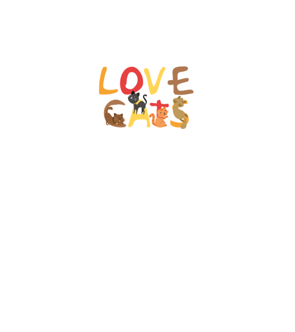 Love cats minta fehér pólón