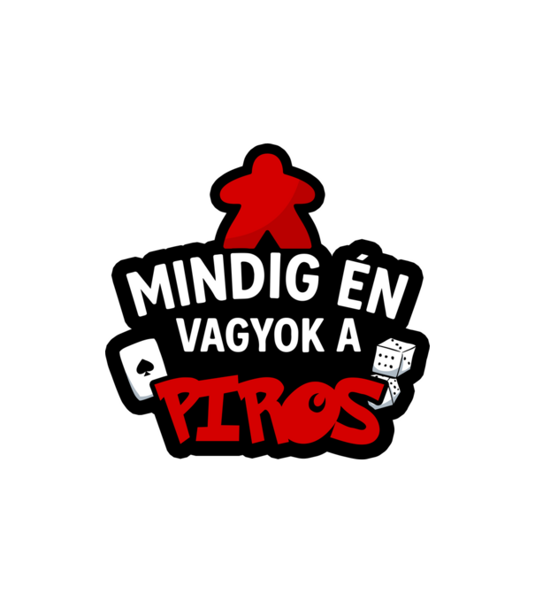 Mindig én vagyok a piros minta homokszín pólón