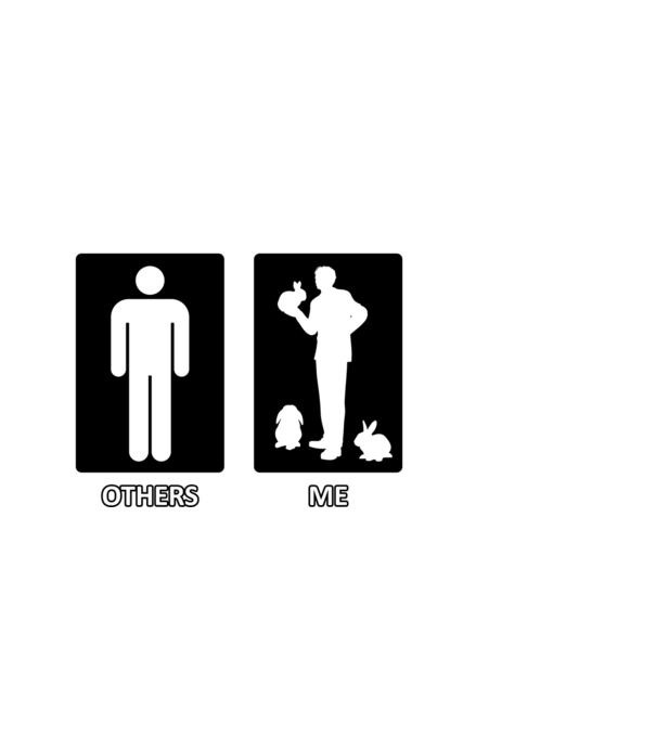 Others vs. Me (férfi) - nyuszi minta fekete pólón