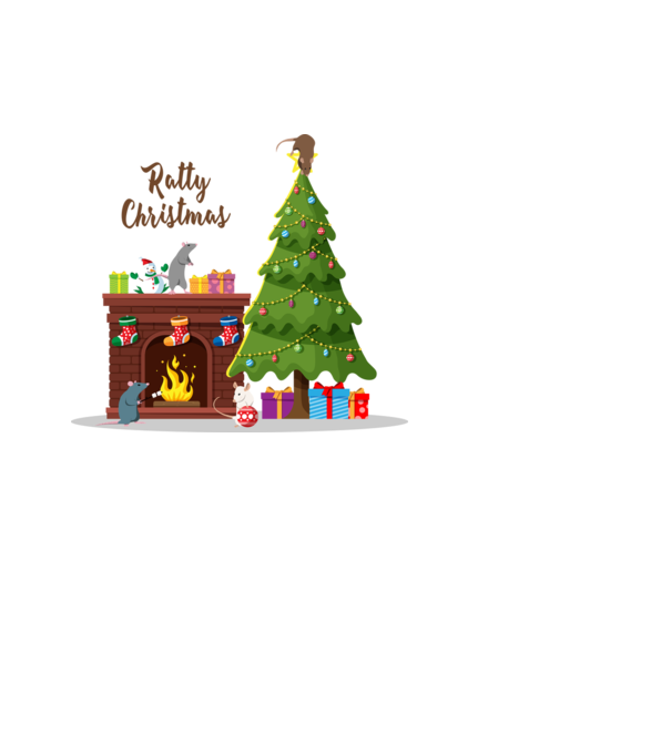 Ratty Christmas minta fehér pólón