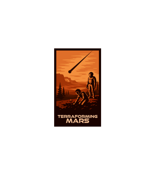 A Mars terraformálása minta fekete pólón