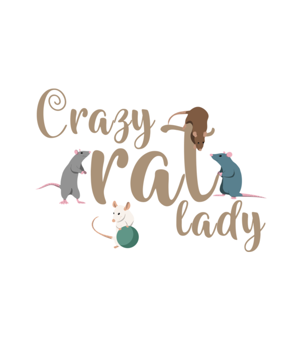 Crazy rat lady minta fehér pólón