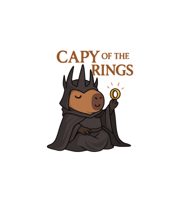 Capy of the Rings minta fehér pólón