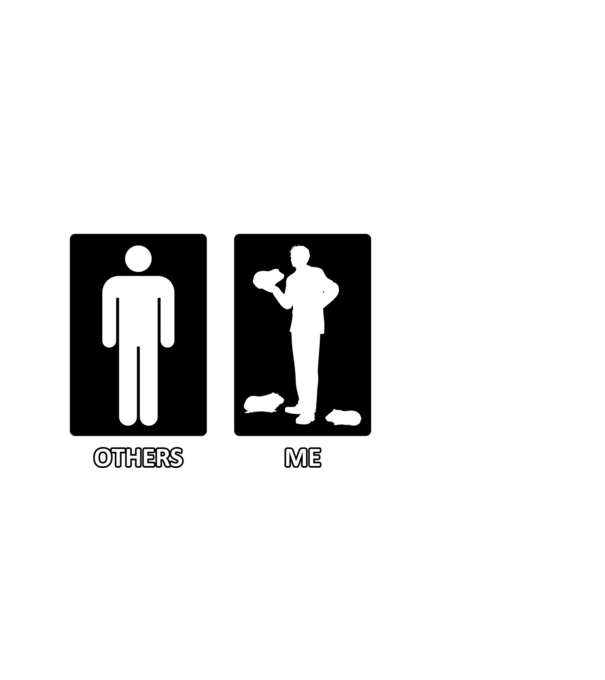 Others vs. Me (férfi) - tengerimalac minta fekete pólón