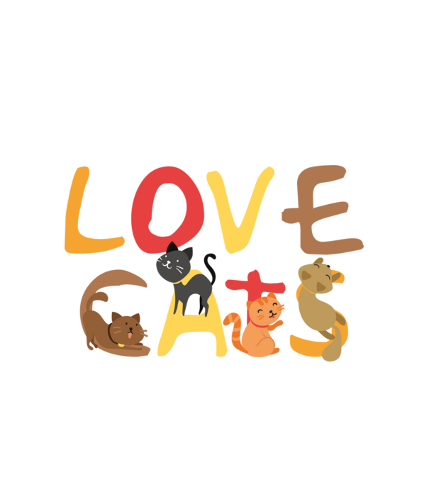 Love cats minta fehér pólón