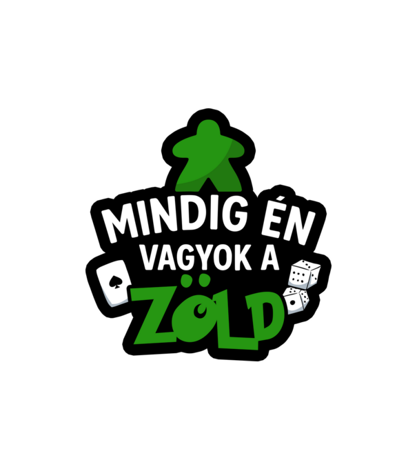 Mindig én vagyok a zöld minta homokszín pólón