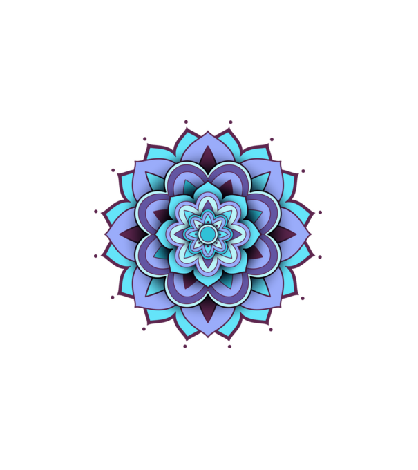 3D mandala minta fehér pólón