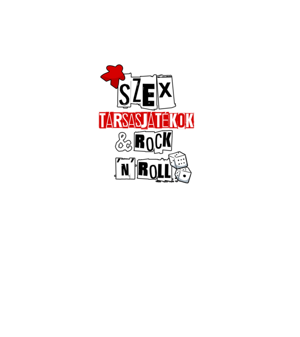 Szex, Társasjátékok & Rock 'n' Roll minta fekete pólón