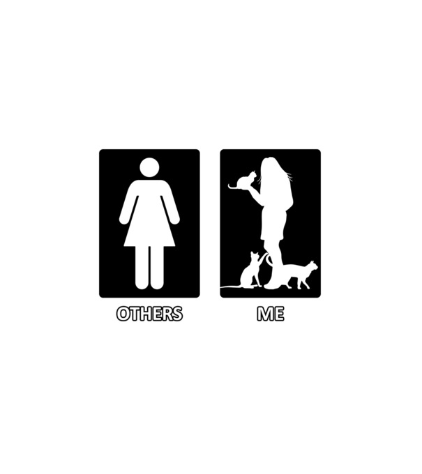 Others vs. Me (nő) - macska minta fehér pólón