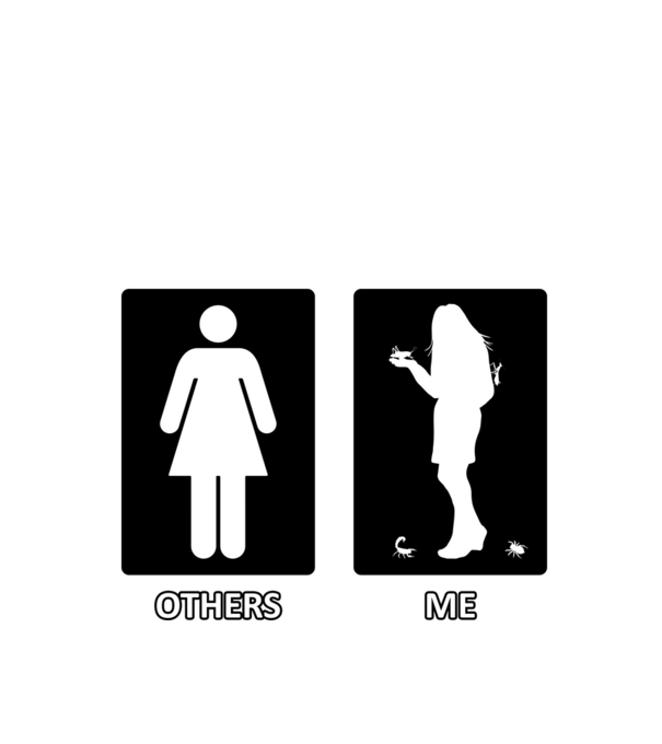 Others vs. Me (nő) - ízeltlábú minta fekete pólón
