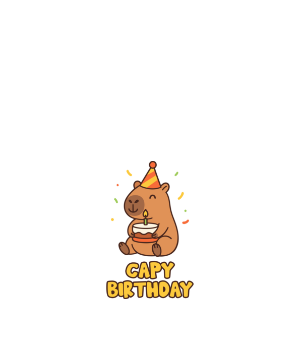 Capy birthday minta fehér pólón