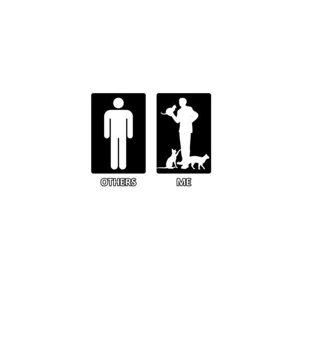 Others vs. Me (férfi) - macska minta fekete pólón