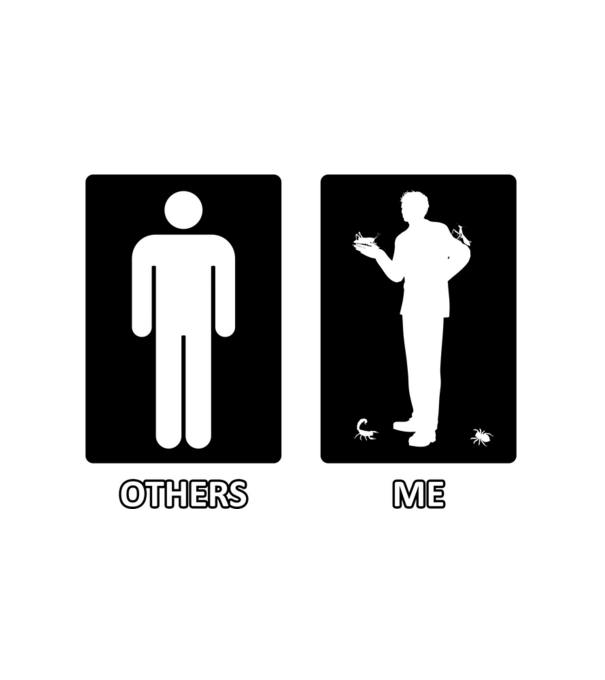 Others vs. Me (férfi) - ízeltlábú minta fehér pólón