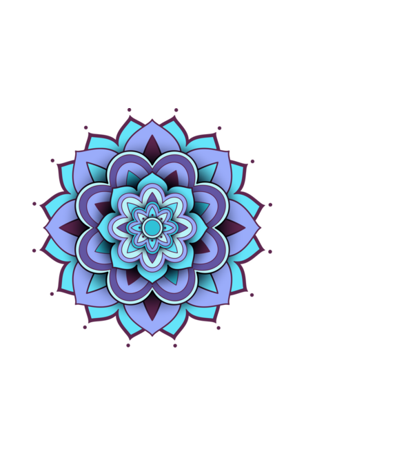 3D mandala minta sötétkék pólón