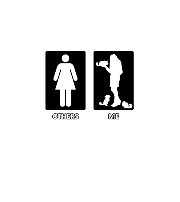 Others vs. Me (nő) - csincsilla minta fekete pólón