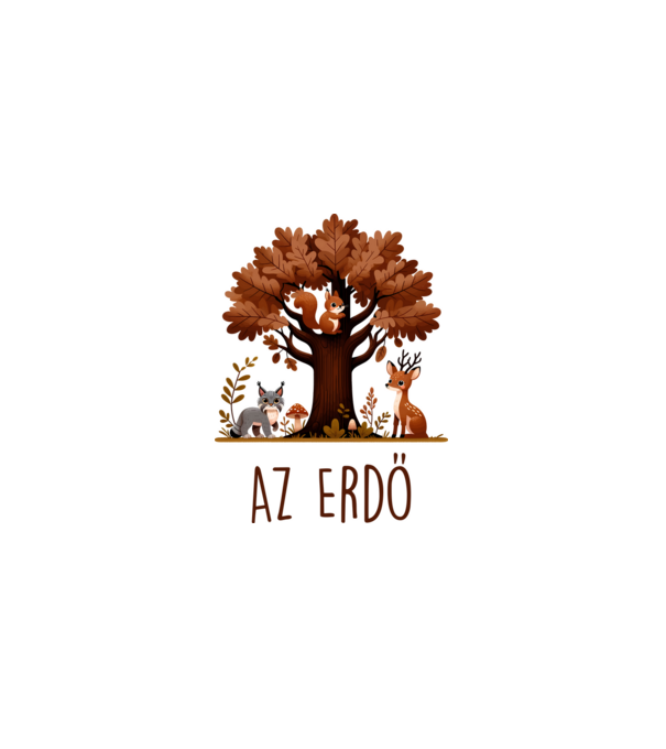Az erdő minta szürke pólón