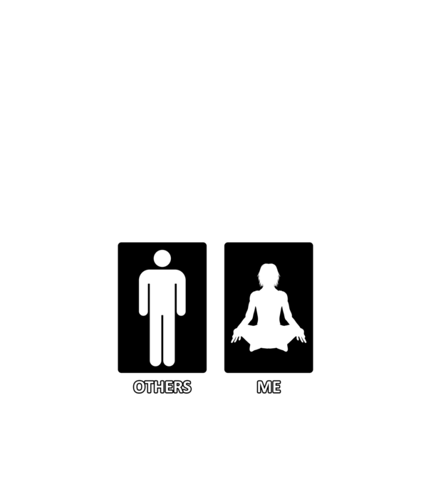 Others vs. Me (férfi) - jóga minta fekete pólón