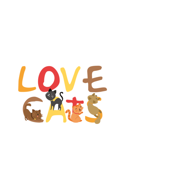 Love cats minta fekete pólón