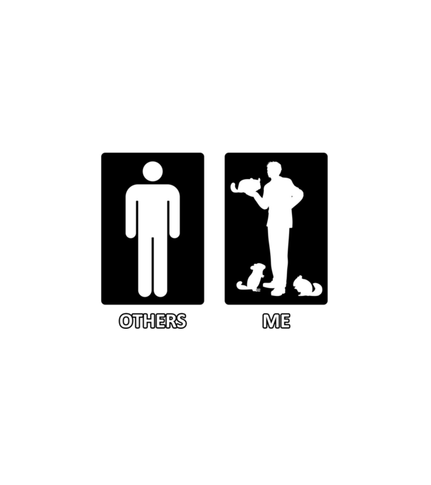 Others vs. Me (férfi) - csincsilla minta fehér pólón