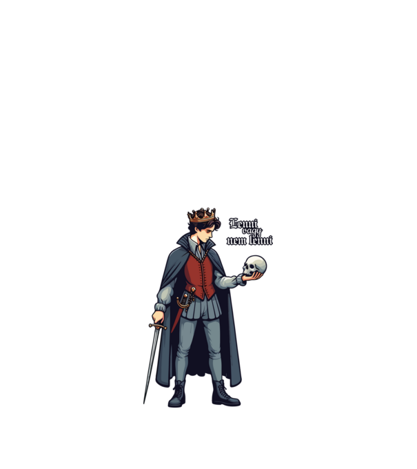 Hamlet minta fehér pólón
