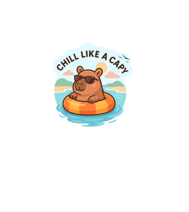 Chill like a capy minta fehér pólón