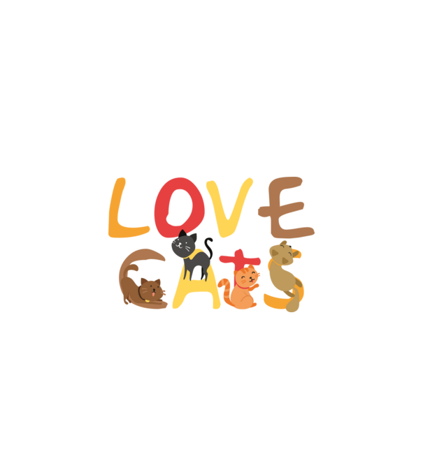 Love cats minta fehér/piros pólón