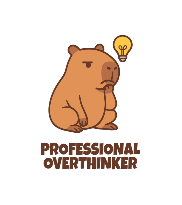 Professional overthinker minta fehér pólón