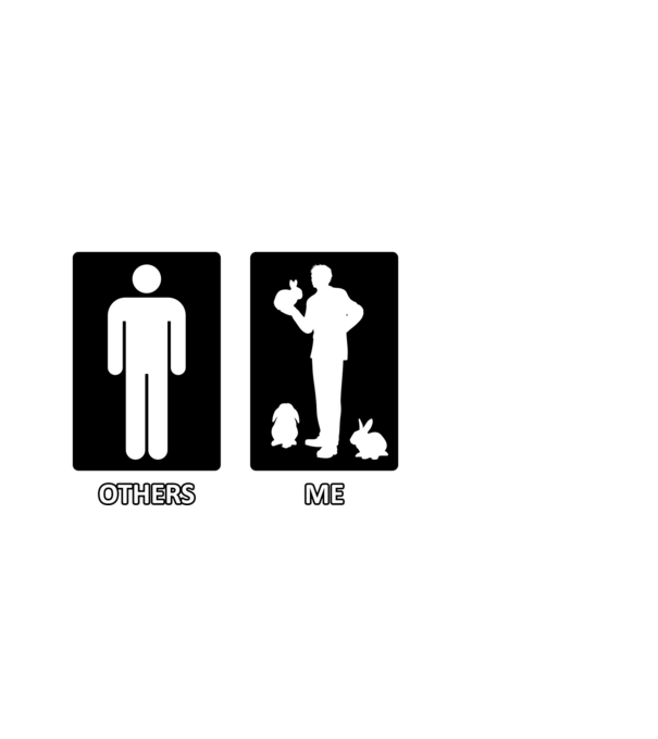 Others vs. Me (férfi) - nyuszi minta fekete pólón