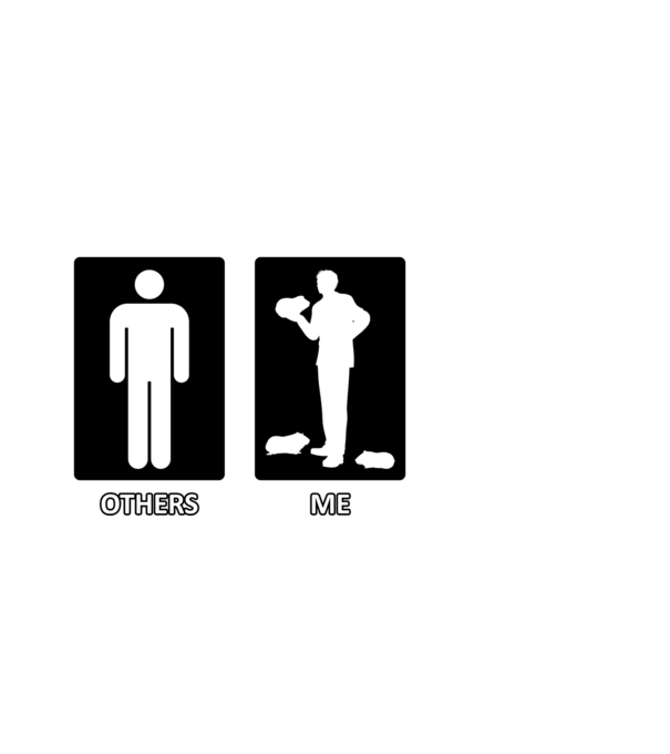 Others vs. Me (férfi) - tengerimalac minta fekete pólón