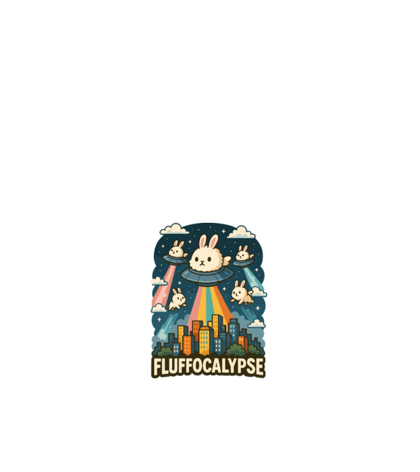 Fluffocalypse minta fehér pólón