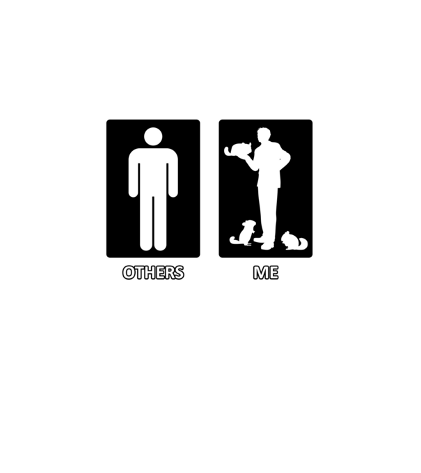 Others vs. Me (férfi) - csincsilla minta fekete pólón