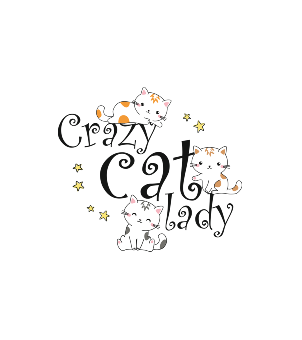 Crazy cat lady minta fehér pólón