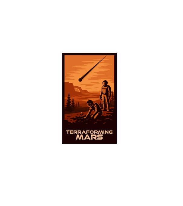 A Mars terraformálása minta fekete pólón