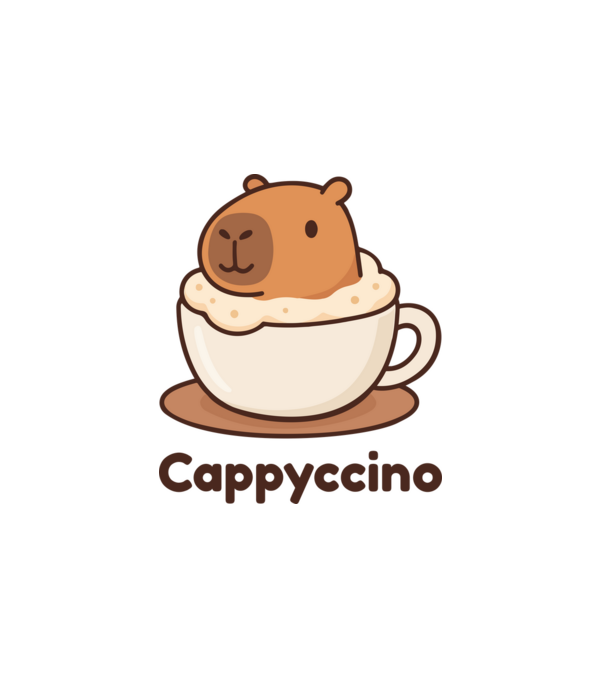Cappyccino minta fehér pólón