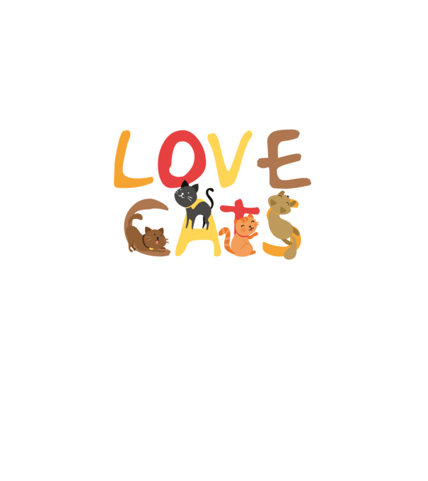 Love cats minta fehér pólón