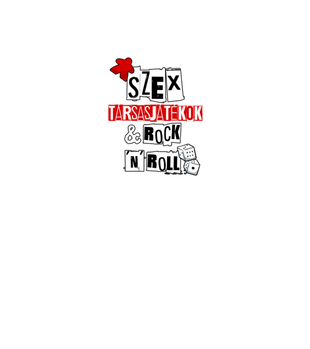 Szex, Társasjátékok & Rock 'n' Roll minta fekete pólón