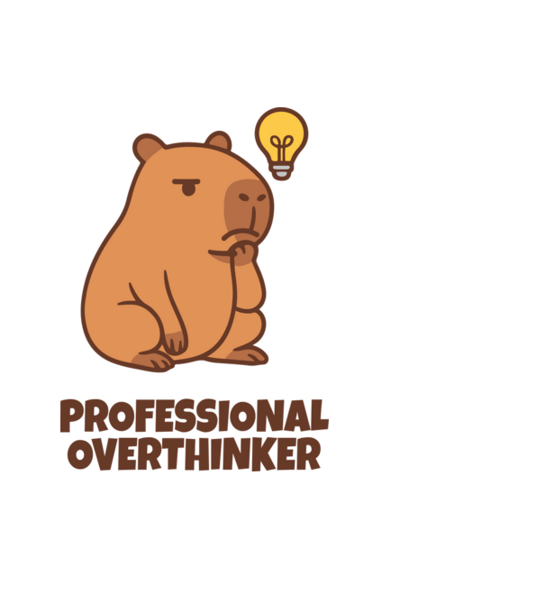 Professional overthinker minta fekete pólón