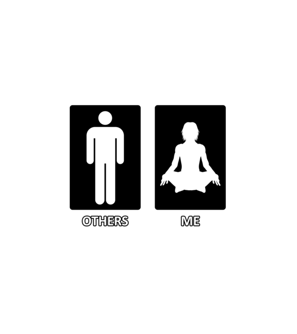 Others vs. Me (férfi) - jóga minta fehér pólón