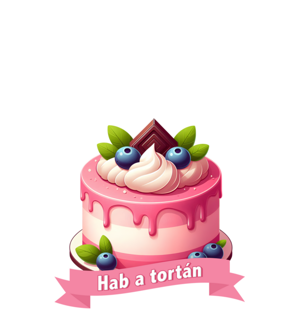 Hab a tortán minta fehér pólón