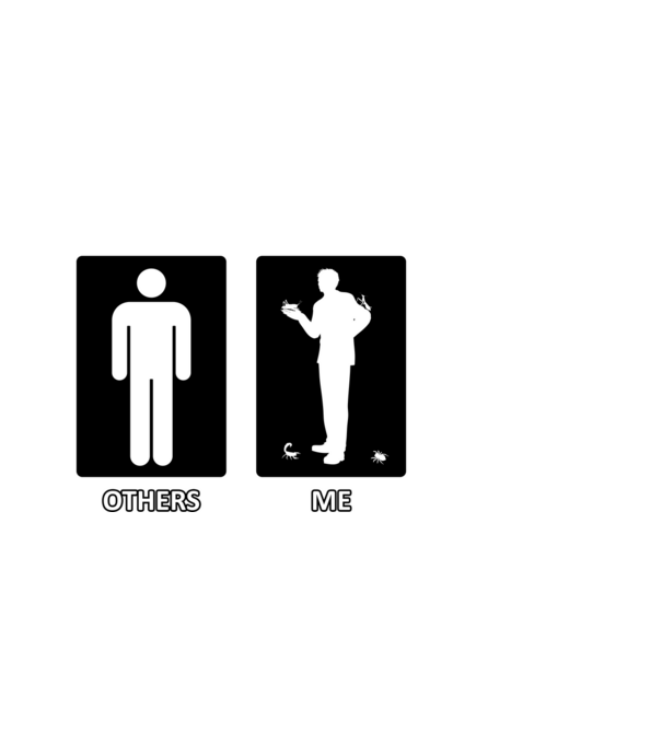 Others vs. Me (férfi) - ízeltlábú minta fekete pólón