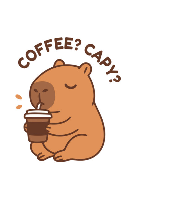 Coffee? Capy? minta almazöld pólón
