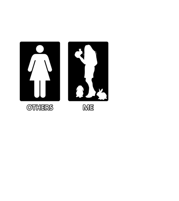 Others vs. Me (nő) - nyuszi minta fekete pólón