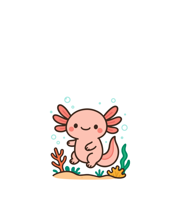 Axolotl minta fehér pólón