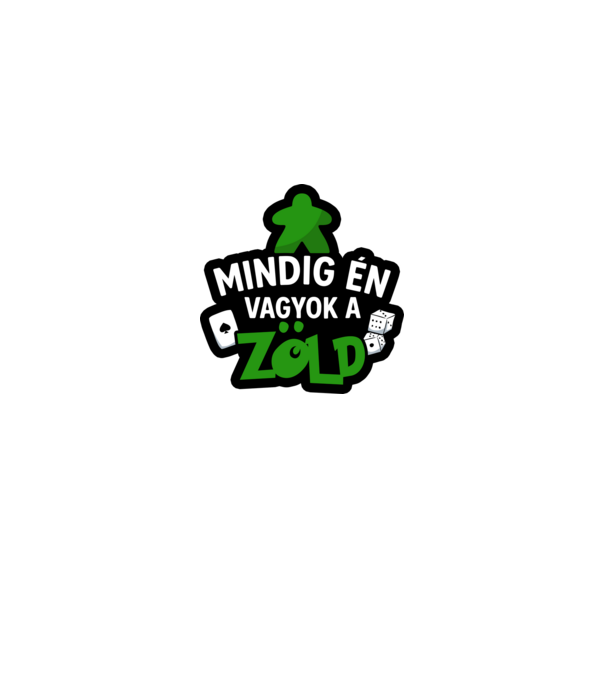 Mindig én vagyok a zöld minta királykék pólón
