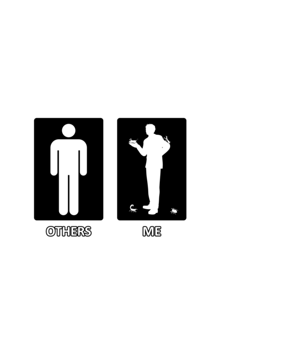 Others vs. Me (férfi) - ízeltlábú minta fekete pólón