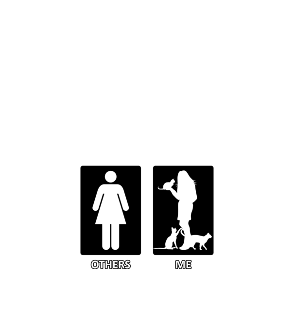 Others vs. Me (nő) - macska minta fekete pólón