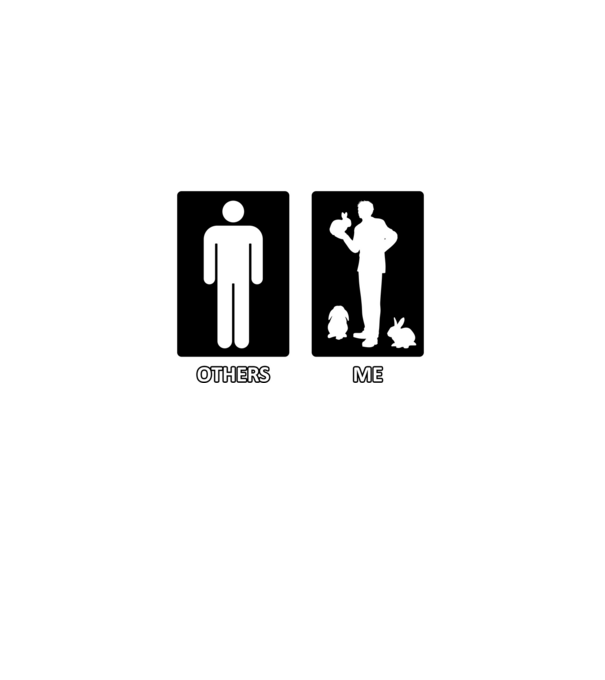 Others vs. Me (férfi) - nyuszi minta fekete pólón