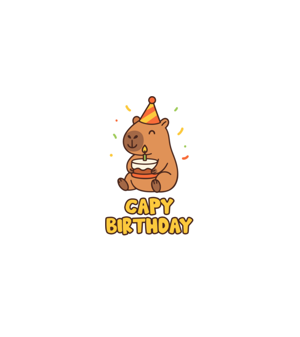 Capy birthday minta szürke pólón
